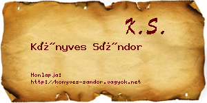 Könyves Sándor névjegykártya