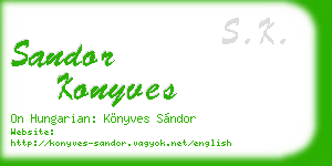 sandor konyves business card