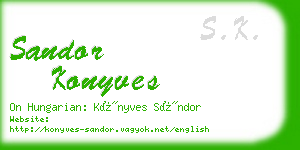 sandor konyves business card